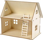 DIY Poppenhuis, h: 25 cm, afm 18x27 cm, triplex, 1stuk, dikte 4 mm