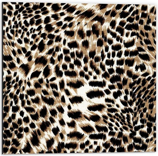 Dibond - Cheetah Print - 50x50cm Foto op Aluminium (Met Ophangsysteem)