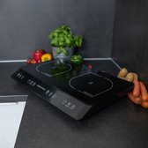 Luxe Swiss inductiekookplaat - Elektrische Kookplaat 1400W+2000W - Modern - Zwart