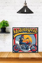 3d Hout Retro Poster Motorcycle