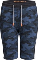 WE Fashion Jongens joggingshort met camouflagedessin en tapedetails