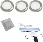 Keukenverlichting | L&S Chip | 4W | 2700~6500K | Ø68mm | set van 3 | met wanddimmer