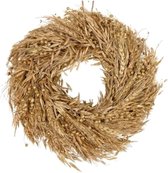 Krans van wreath grasses/flax | Ø 30cm | gold wash