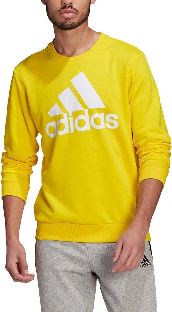 adidas - Big Logo French Terry Sweatshirt - Gele Sweater - XXL - Geel