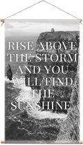 Textiel poster typografie rots cliff | wanddecoratie teksten - 60x100cm