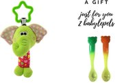 Zachte pluche knuffel Uil (tijdelijk 2 warmtegevoelige babylepels cadeau!) - Kraamcadeau - Baby speelgoed - Kinderwagen rammelaar!