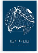 Walljar - Stadskaart Den Bosch Centrum IV - Muurdecoratie - Poster met lijst