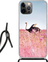 iPhone 12 hoesje met koord - Ostrich