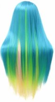 kapper trainingspop veelkleurig met klem om vast te zetten, blauw groen geel