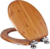 Relaxdays wc bril softclose - bamboe toiletbril quick release - closetzitting - wc deksel
