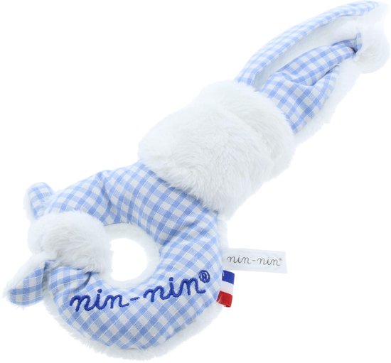 Leuke Nin Nin baby set Jongen Rammelaar , Speenhouder, Kraamboekomslag - Blauw van Little Dutch — afbeelding 4