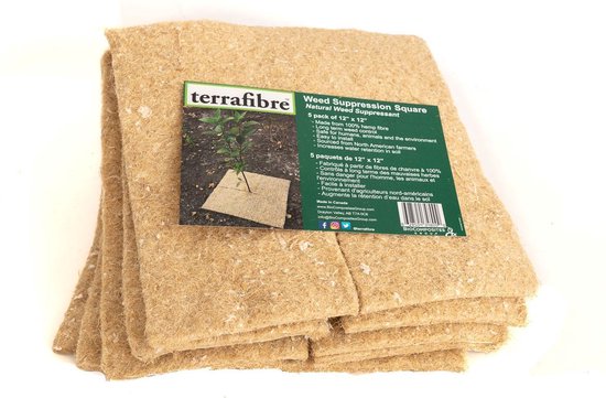 Terrafibre - 100% Biologische Groeibevorderingsmat voor jonge aanplant (30 X 30 cm) -5 stuks - Terrafibre