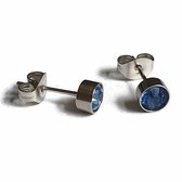 Aramat jewels ® - Oorbellen zweerknopjes saffier blauw 5mm chirurgisch staal