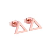 Aramat jewels ® - Oorstekers zweerknopjes open driehoek chirurgisch staal rosékleurig 8mm