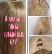 U part wig halve pruik 1/2wig clip in extensions 100%human hair 27/613 blond mix