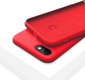 LIQUID | 180° Protection - Silicone Velvet + MicroFibre Shockproof Backcover - Telefoon Hoesje voor iPhone 7/8 - Rood