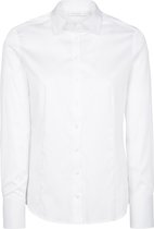 ETERNA dames blouse modern classic - stretch satijnbinding - wit - Maat: 38