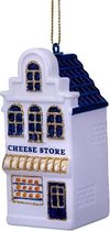 Ornament glass white canal house cheese store H9cm w/box