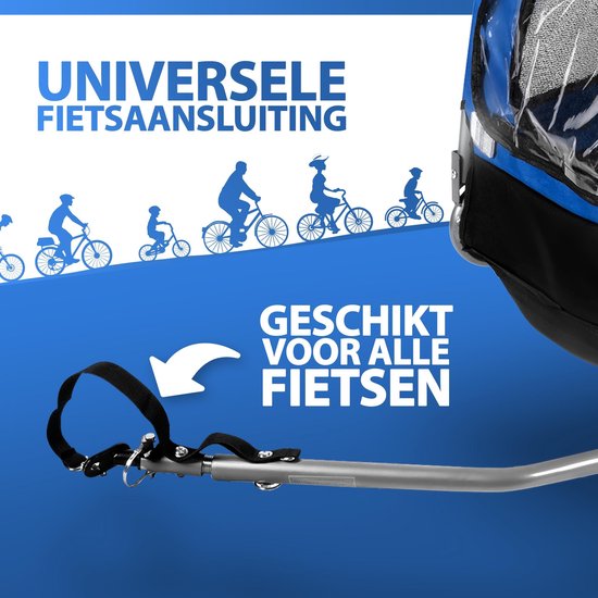 Bicycle Gear Hondenfietskar - <40 kg - Opvouwbaar - incl Regenhoes - Blauw - 75x52x65cm - Bicycle Gear