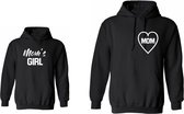 Hoodie dames-zwart-voor moeder twinning-Mom's girl-Mom-Maat Xxl