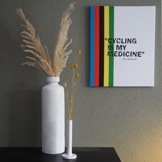 Canvas print Jan Janssen - wanddecoratie - wielrennen - quotes van wereldkampioenen - 50x40