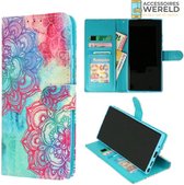 Bookcase Mandala Turquoise Roze - Samsung Galaxy A31  - Portemonnee hoesje