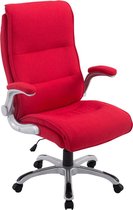 Bureaustoel - Ergonomische bureaustoel - XXL - Gewatteerd - Stof - Rood - 74x76x116 cm