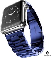 Stalen Smartwatch bandje - Geschikt voor Apple Watch stalen bandje - blauw - Strap-it Horlogeband / Polsband / Armband - Maat: 42 - 44 - 45mm