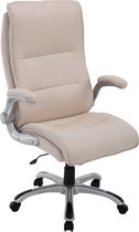 Bureaustoel - Ergonomische bureaustoel - XXL - Gewatteerd - Stof - Crème - 74x76x116 cm