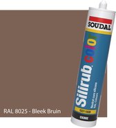 Siliconenkit Sanitair - Soudal - Keuken - Voor binnen & buiten - RAL 8025 Bleek Bruin - 300ml koker