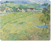 Muismat Vincent van Gogh 2 - Les Vessenots in Auvers - Schilderij van Vincent van Gogh muismat rubber - 23x19 cm - Muismat met foto