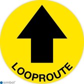 Simbol - Vloerstickers Looproute met Pijl - Corona Stickers - Anti-Slip - Formaat ø 30 cm.