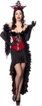 Mask Paradise - Burlesque Queen Kostuum - S - Zwart/Rood