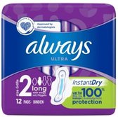 Always Ultra Long Sanitary Pads With Wings, 1 Pack Of 12 Pieces
