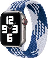 Gevlochten solo band - blauw wit - Geschikt voor Apple Watch