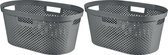 Curver - Infinity Recycled Dots - Wasmand - 40L - Antraciet - 2 stuks