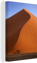 Canvas Schilderij Hoge zandduin in Namibwoestijn - 80x120 cm - Wanddecoratie
