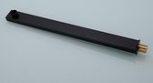 Inbouwdouche Losse Douche arm, mat zwart, rechthoekig, 38 cm. lang met vierkant rozet