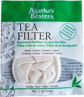 Agatha's Bester - Theefilter - Katoenen herbruikbare theefilter - makkelijk theeblaadjes verwijderen