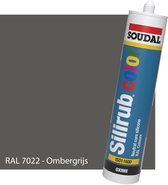 Siliconen Kit Sanitair - Soudal - Keuken - Voor binnen & buiten - RAL 7022 Omber Grijs - 300ml koker