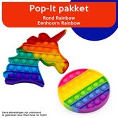 Must-Have for Kids® | Fidget Toys Pakket "Rainbow" Rond & Eenhoorn - Regenboog - Pop It Pakket - Set - Unicorn