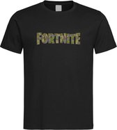 Zwart T shirt met Stoer Camo "Fortnite" print size M