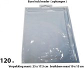 PVC Durable Zipper bag - Retail Verpakking - Euro header - Groot- 120 Pack