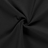 Glim® Wafelstof - Wafelkatoen - Badstof - 100% katoen - Wafeldoek - 100x147cm - Stof per meter - Zwart