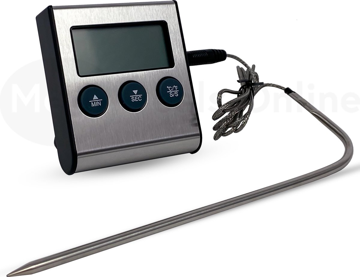 MDO Vleesthermometer – Keukenthermometer – Digitaal – BBQ Thermometer – Oventhermometer – Kookthermometer – RVS - MDO