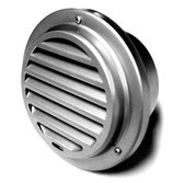 Paneir Airdesigns - Grille de ventilation Ø 100 mm - lames fixes - filet anti -insectes - acier inoxydable brossé