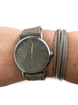 UITVERKOOP !!! Petra's Sieradenwereld - Horloge grijs snakeprint met bijpassende leren armband (28)