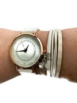 UITVERKOOP !!! Petra's Sieradenwereld - Horloge wit met leren armband wit met bedels (27)