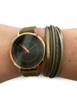 UITVERKOOP !!! Petra's Sieradenwereld - Horloge donkergroen met bijpassende leren armband (30)