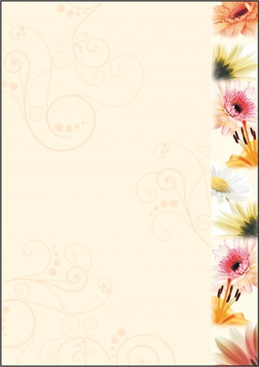 Designpapier Sigel A4 90grs - bloemen pak 50 vel